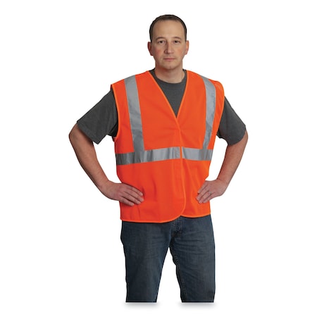 Pip Hi-Vis Safety Vest XL Class 2 , Hook & Loop 0 Pockets 302-MVGOR-XL